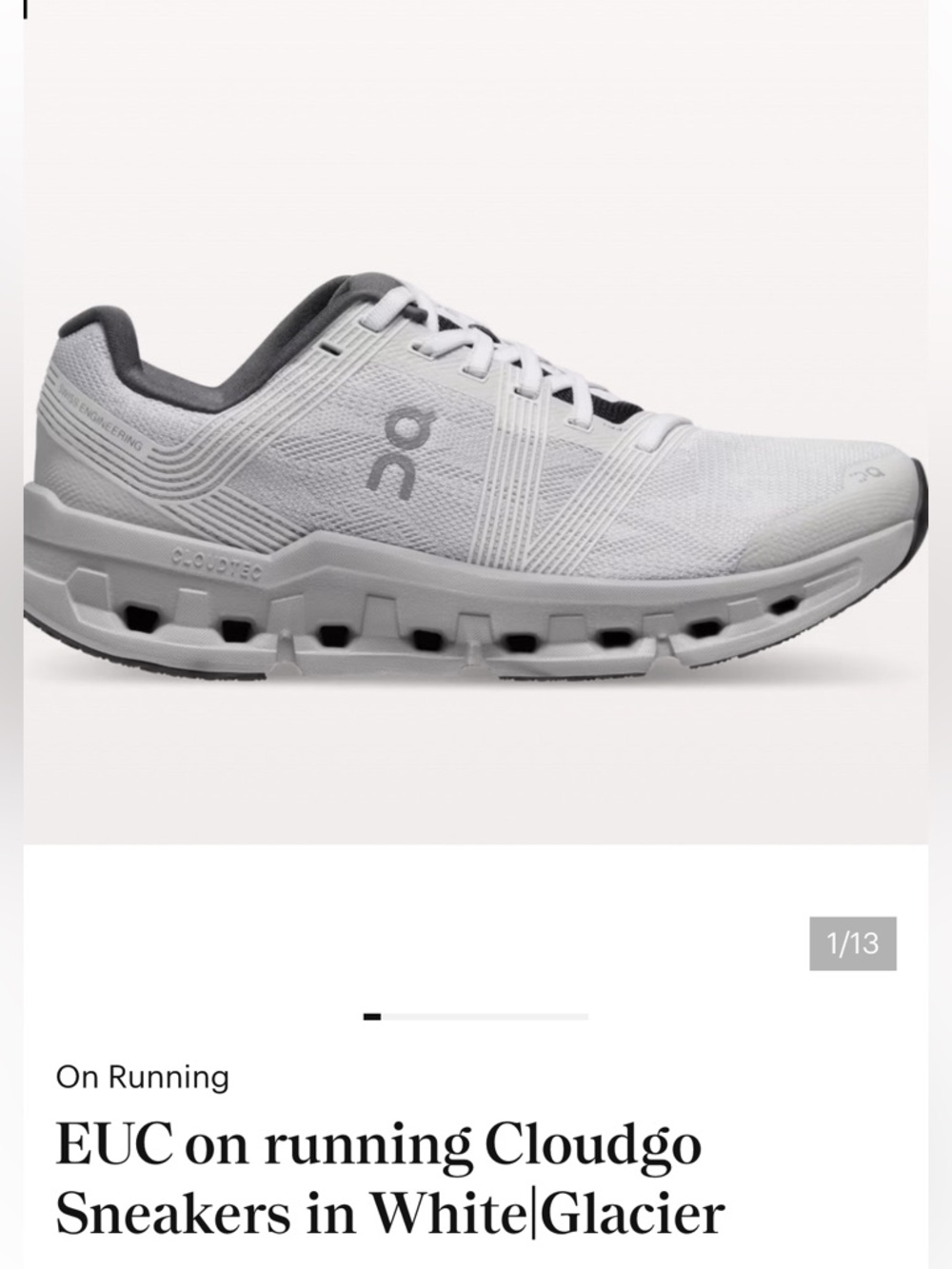 On Running Cloudgo Women’s Sneakers in White/Glacier